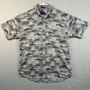Pendleton Men's Fly Fishing Large Button Up Short Sleeve Shirt Casual